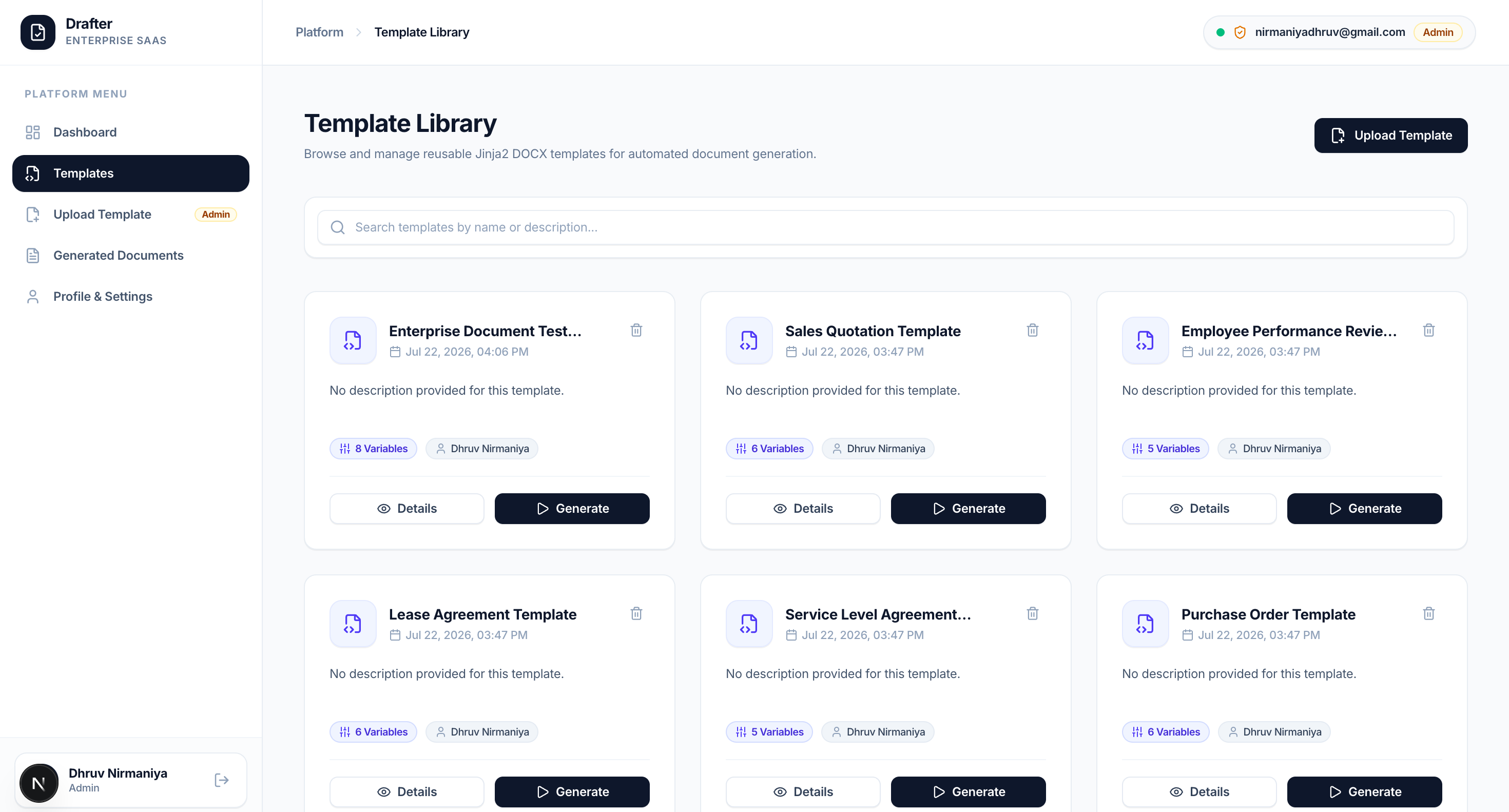 Drafter document creation interface