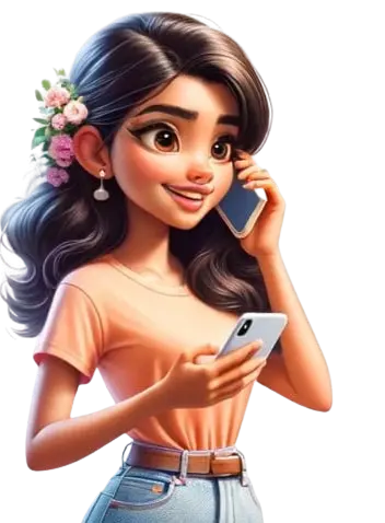 A lady calling on phone with a smile — FinnBull Quick Consultation